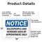 Signmission Salespeople And Vendors Seen Appointment, 18 in W x Rectangle, Aluminum OS-2PACK-NS-A-1218-L-16536 - alternate 2